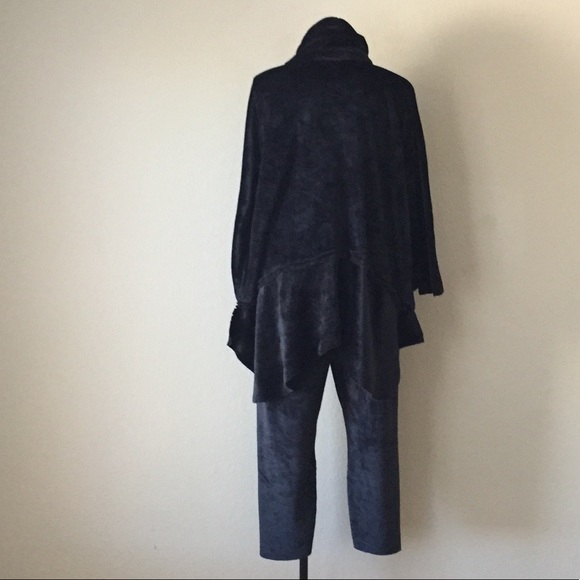 MINK FLEECEwarm black plush Velvet pant set 1x-2x - Picture 5 of 8